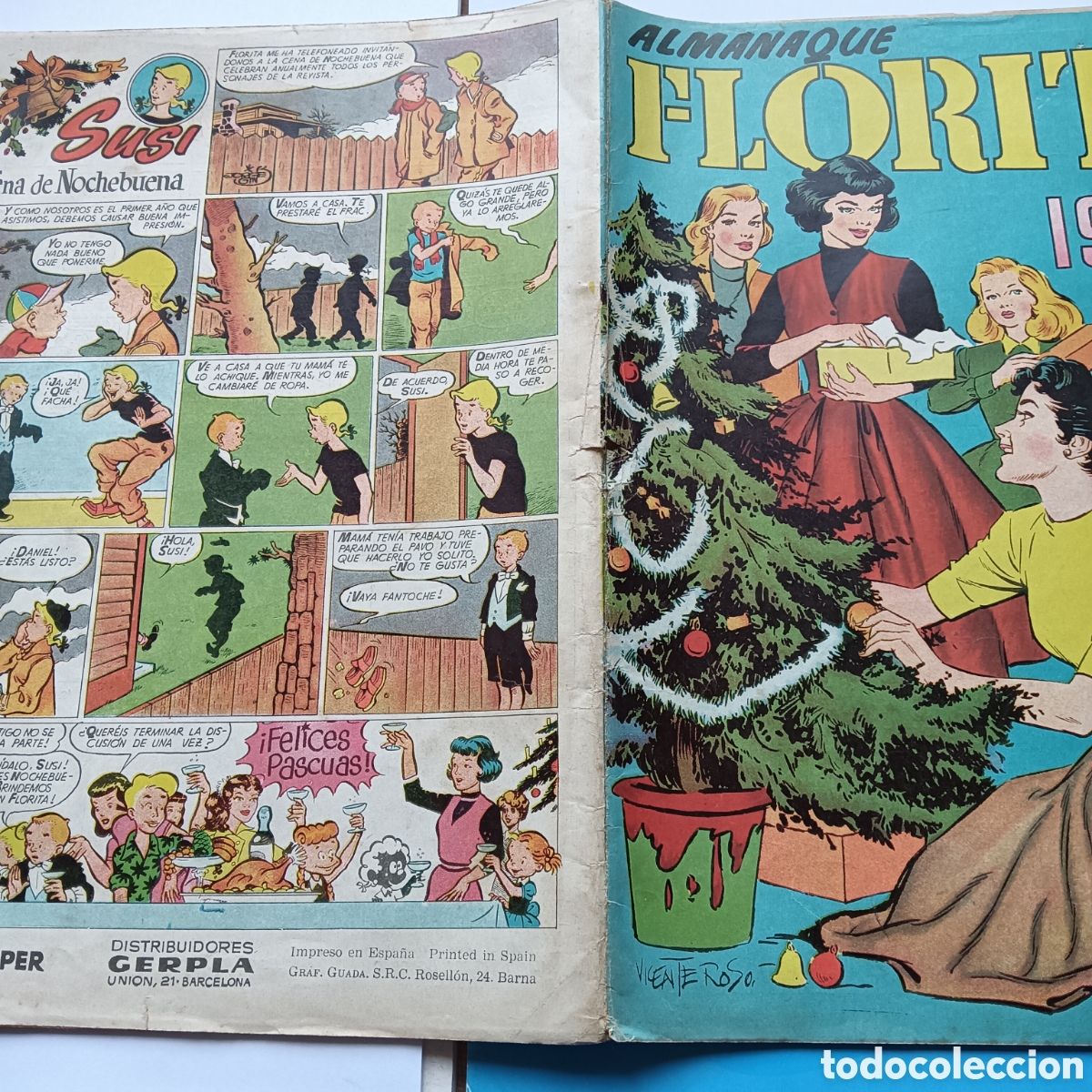 Tebeos: FLORITA ALMANAQUE 1956EDI.CLIPER - Foto 2