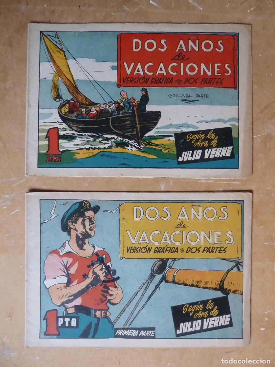 Dos Años de Vacaciones, 1ª y 2ª Parte, Completa, Editorial Cisne/gerpla, 1942, con Sus Cromos