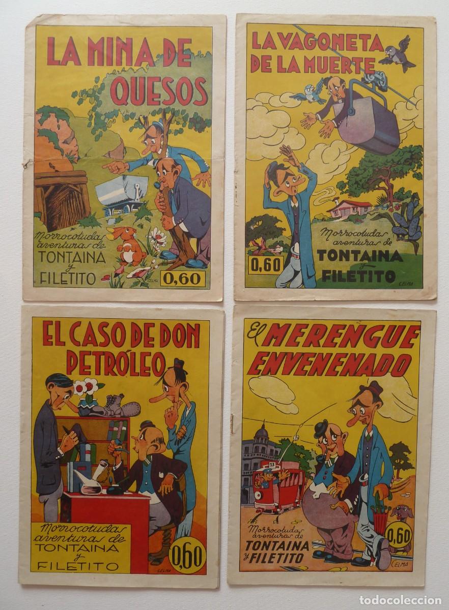 Tebeos: TONTAINA Y FILETITO, COMPLETA 4 CUADERNILLOS, ED. CLIPER, ORIGINAL, MUY DIFICIL, LEER DESCRIPCION