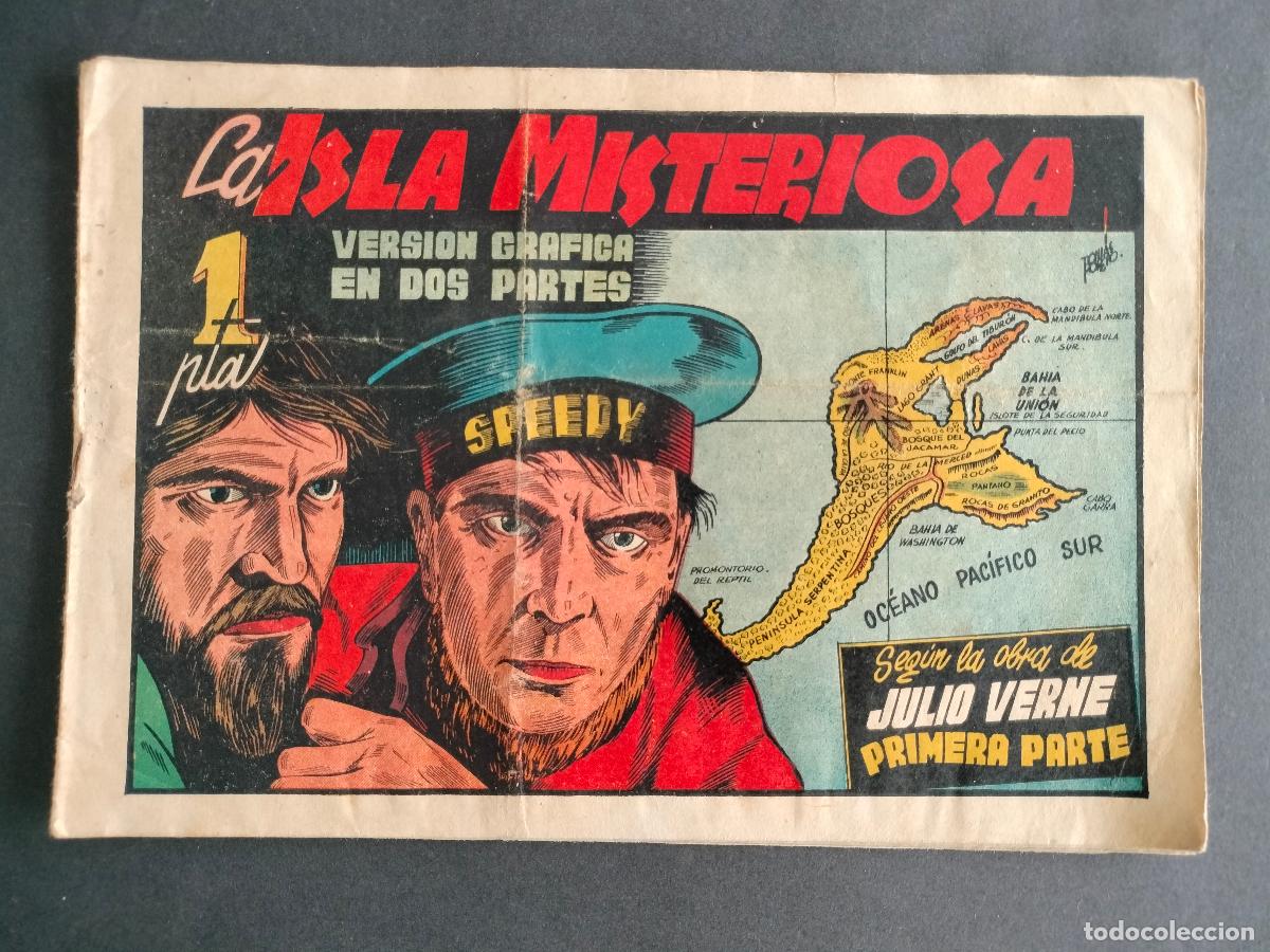Tebeos: LA ISLA MISTERIOSA VERSION GRAFICA PRIMERA PARTE EDITORIAL CISNE COMERCIAL GERPLA CLIPER A&Ntilde;O 1942