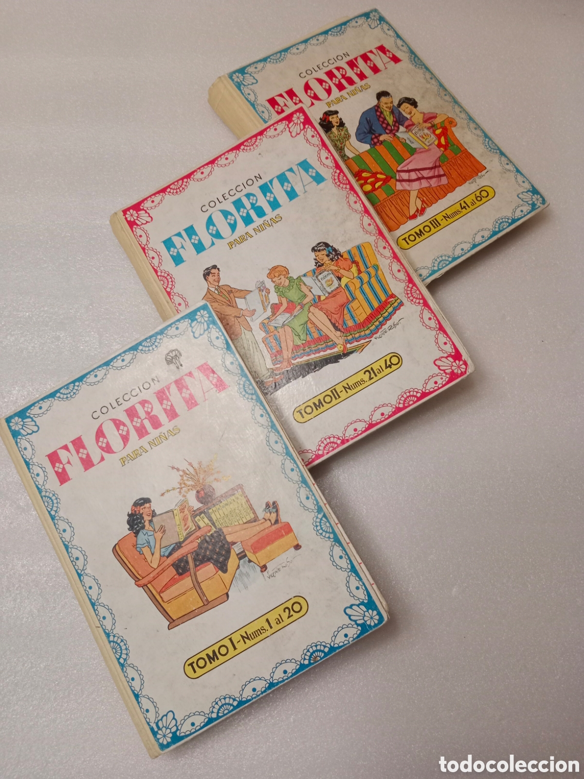 Tebeos: 3 Tomos florita del 1 al 60 tebeo antiguo cliper
