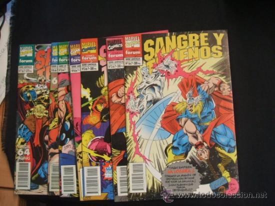 Tebeos: COLECCION COMPLETA - 7 EJEMPLARES - SANGRE Y TRUENOS - FORUM - - Foto 1