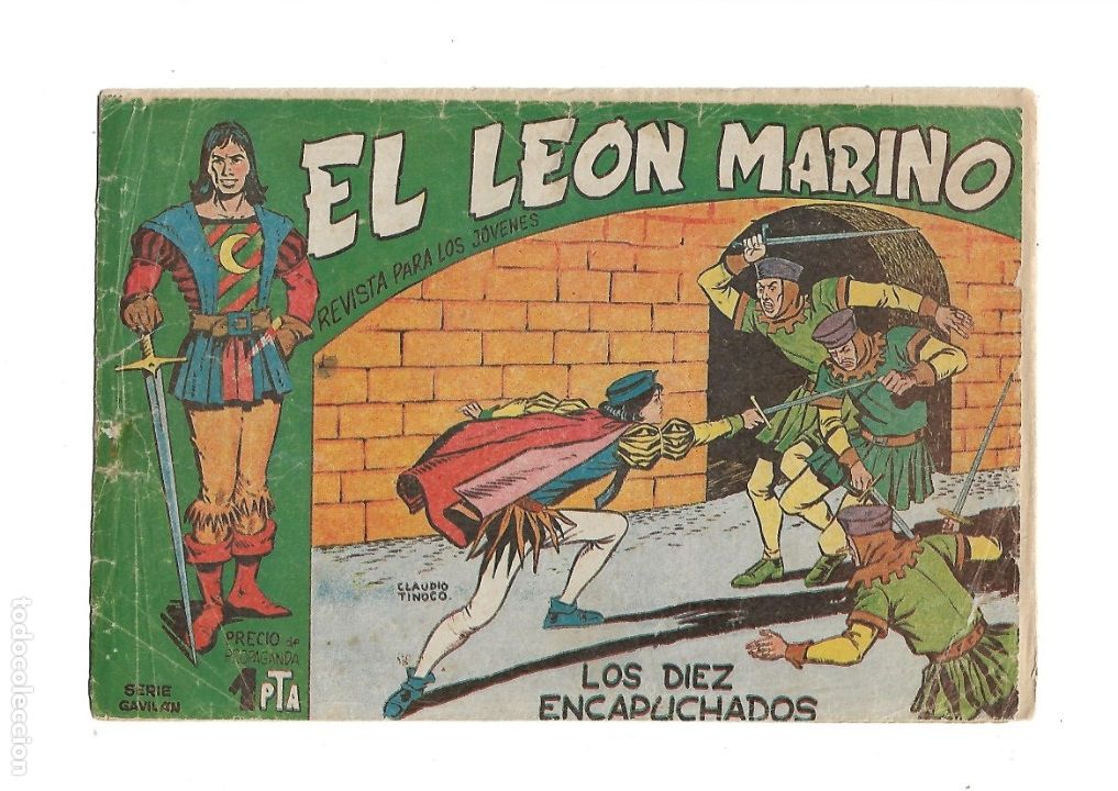 Tebeos: El Le&oacute;n Marino A&ntilde;o 1961 Colecci&oacute;n Completa 24 Tebeos Originales Dibujos de Claudio Tinoco y Sigarpe