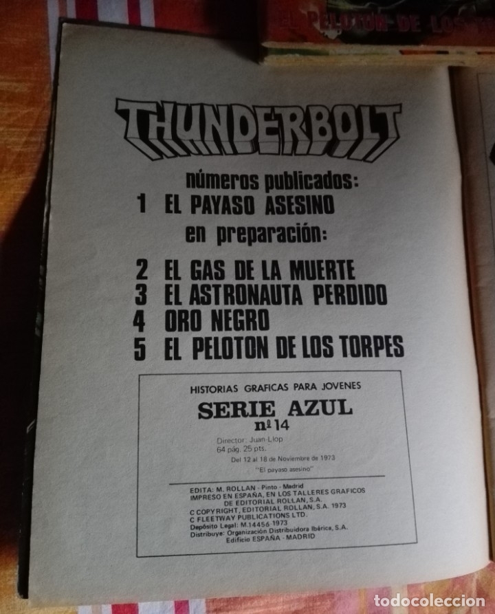 Tebeos: THUNDERBOLT Completa 5 n&uacute;meros de serie Azul Editorial Rollan.Complementa lo publicado en V&eacute;rtice. - Foto 6