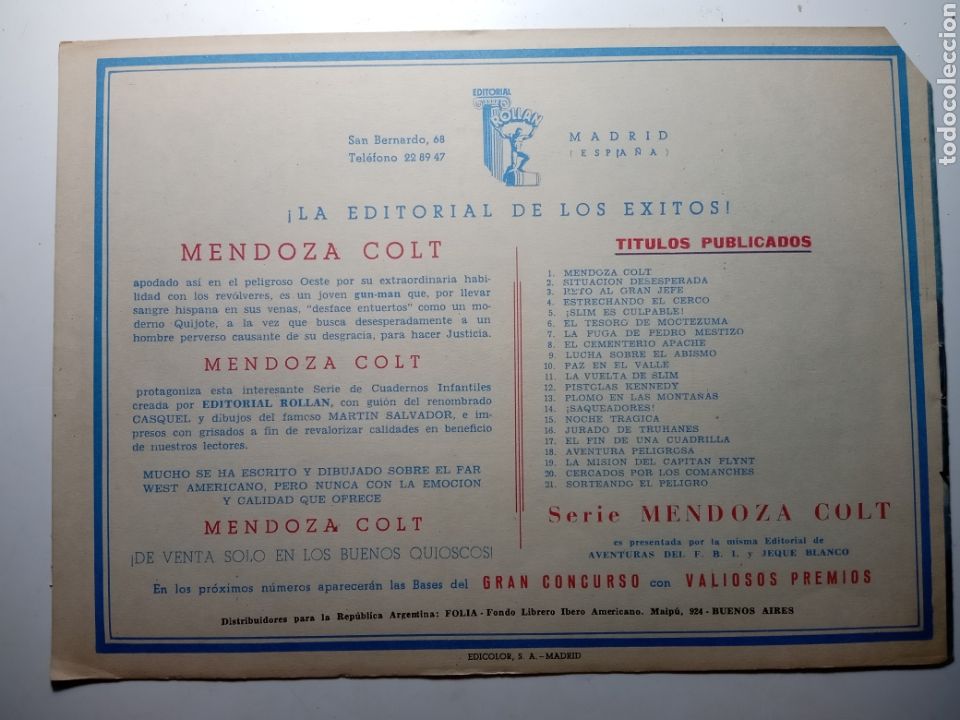 Tebeos: Mendoza Colt ( para venta en Argentina) - Foto 3