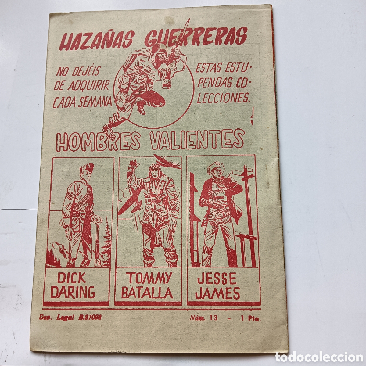 Tebeos: HOMBRES VALIENTES DICK DARING N&Uacute;M-13 ORIGINAL - Foto 2