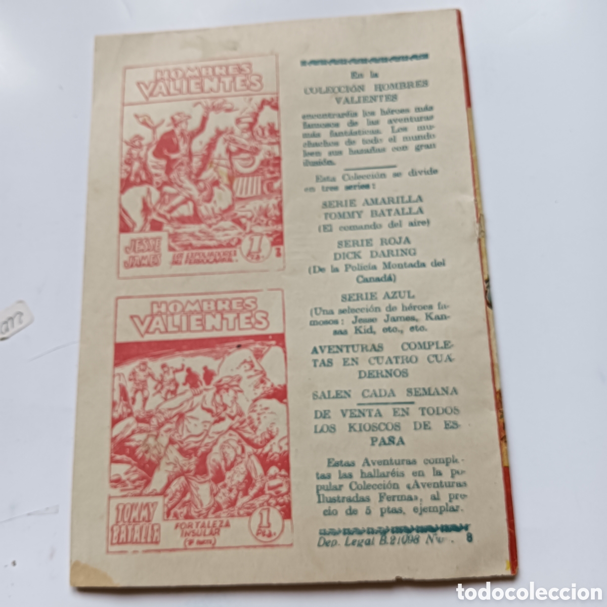 Tebeos: HOMBRES VALIENTES DICK DARING N&Uacute;M-8 ORIGINAL - Foto 2