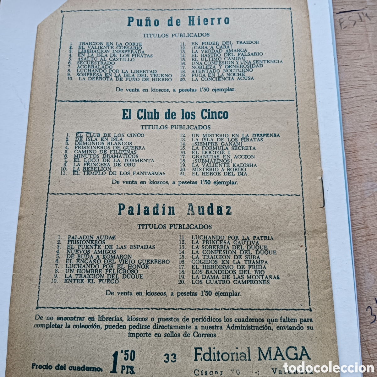 Tebeos: EL PEQUE&Ntilde;O H&Eacute;ROE N&Uacute;M-33 ORIGINAL EDITORIAL MAGA - Foto 2