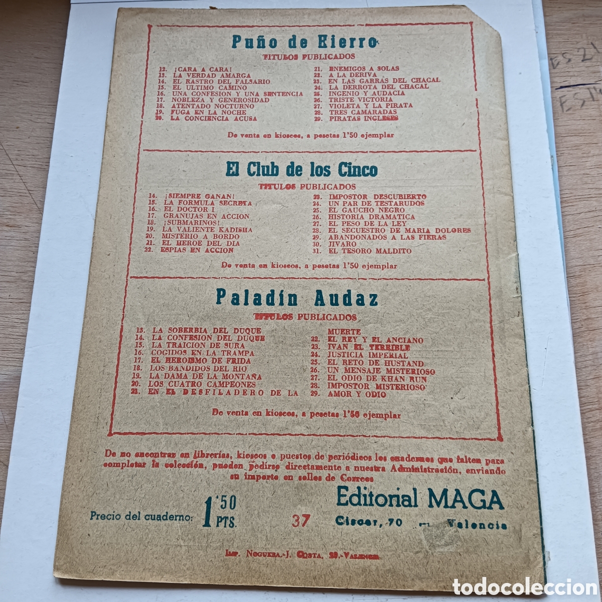 Tebeos: EL PEQUE&Ntilde;O HEROE N&Uacute;M-37 ORIGINAL EDITORIAL MAGA - Foto 2