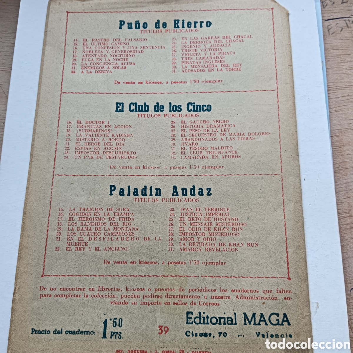 Tebeos: EL PEQUE&Ntilde;O HEROE N&Uacute;M-39 ORIGINAL EDITORIAL MAGA - Foto 2