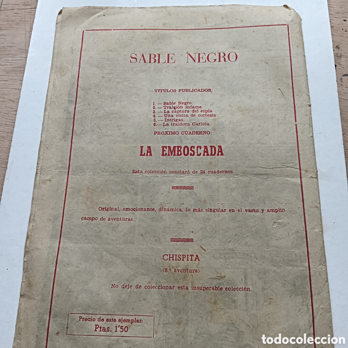 Tebeos: SABLE NEGRO NUM 6 EDITORIAL GRAFIDEA A&Ntilde;O 1957 - Foto 2