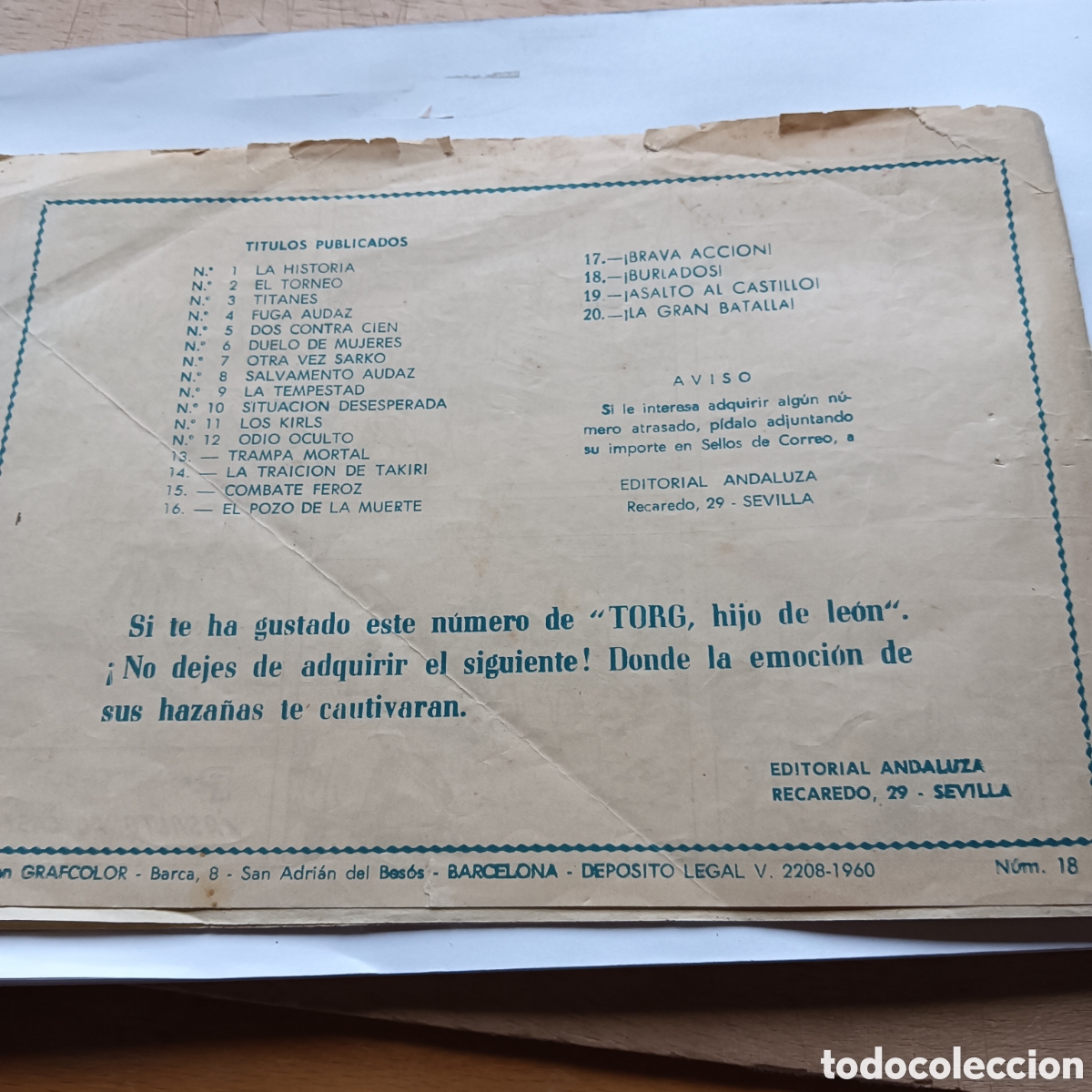 Tebeos: TORG. HIJO DE LEON N&Uacute;M -18 ORIGINAL - Foto 2