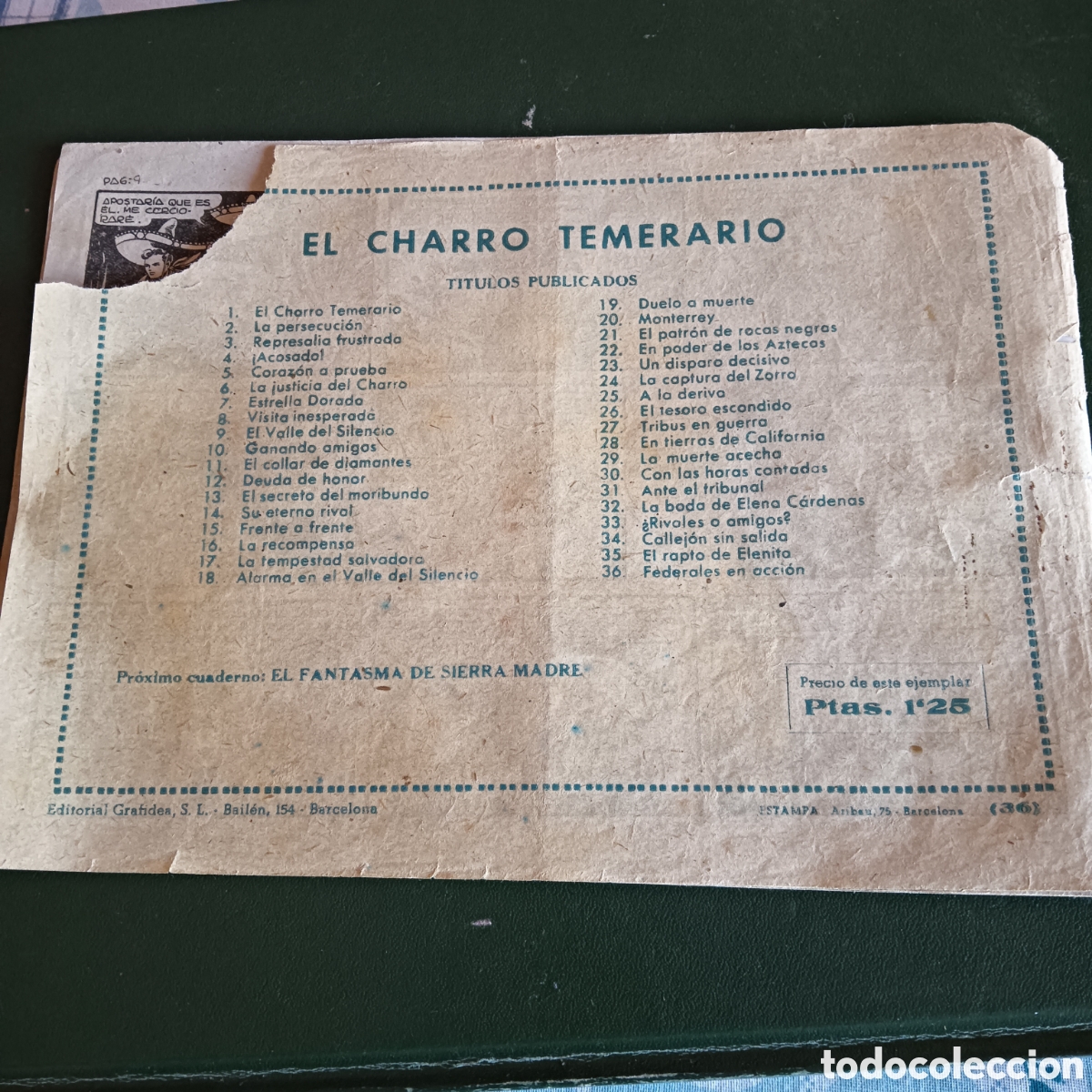 Tebeos: EL CHARRO TEMERARIO N&Uacute;M-36 original - Foto 2