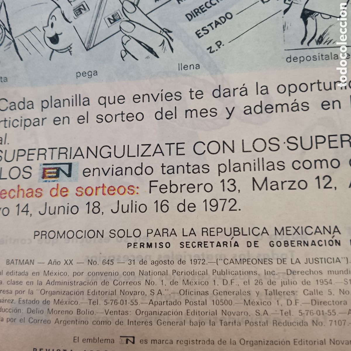 Tebeos: BATMAN N&Uacute;M-645 NOVARO A&Ntilde;O1972 - Foto 2