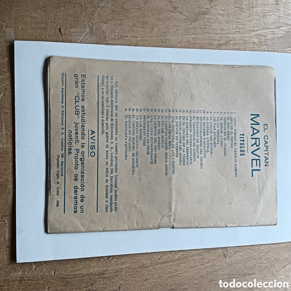 Tebeos: EL CAPITAN MARVEL NUM29 HISPANO AMERICANA ORIGINAL - Foto 2
