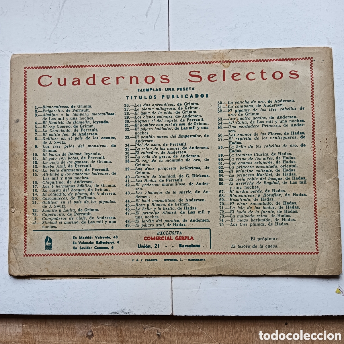 Tebeos: Cuentos de hadas num75 las tres plumas edi. GERPLA - Foto 2