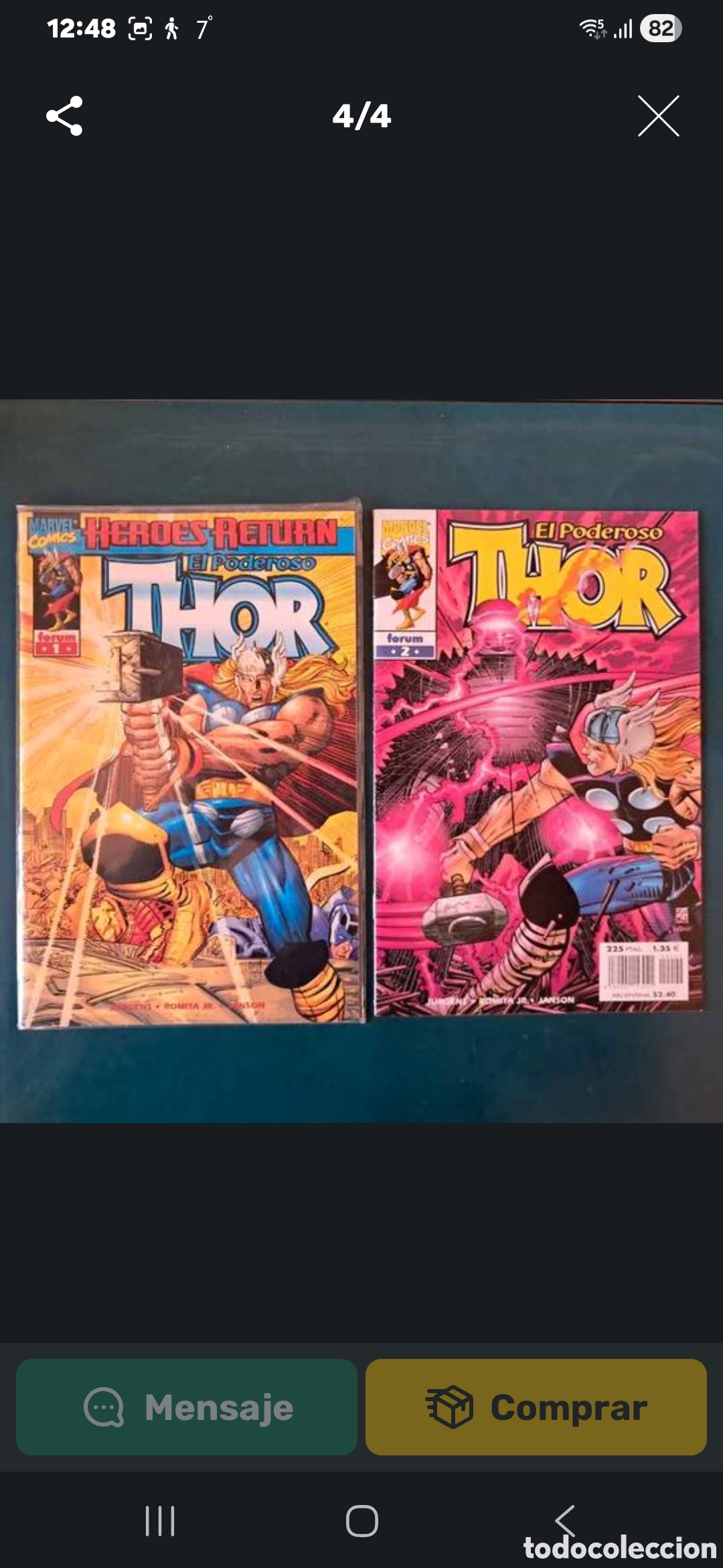 Tebeos: LOTE DE C&Oacute;MICS THOR A&Ntilde;OS 90 - Foto 2