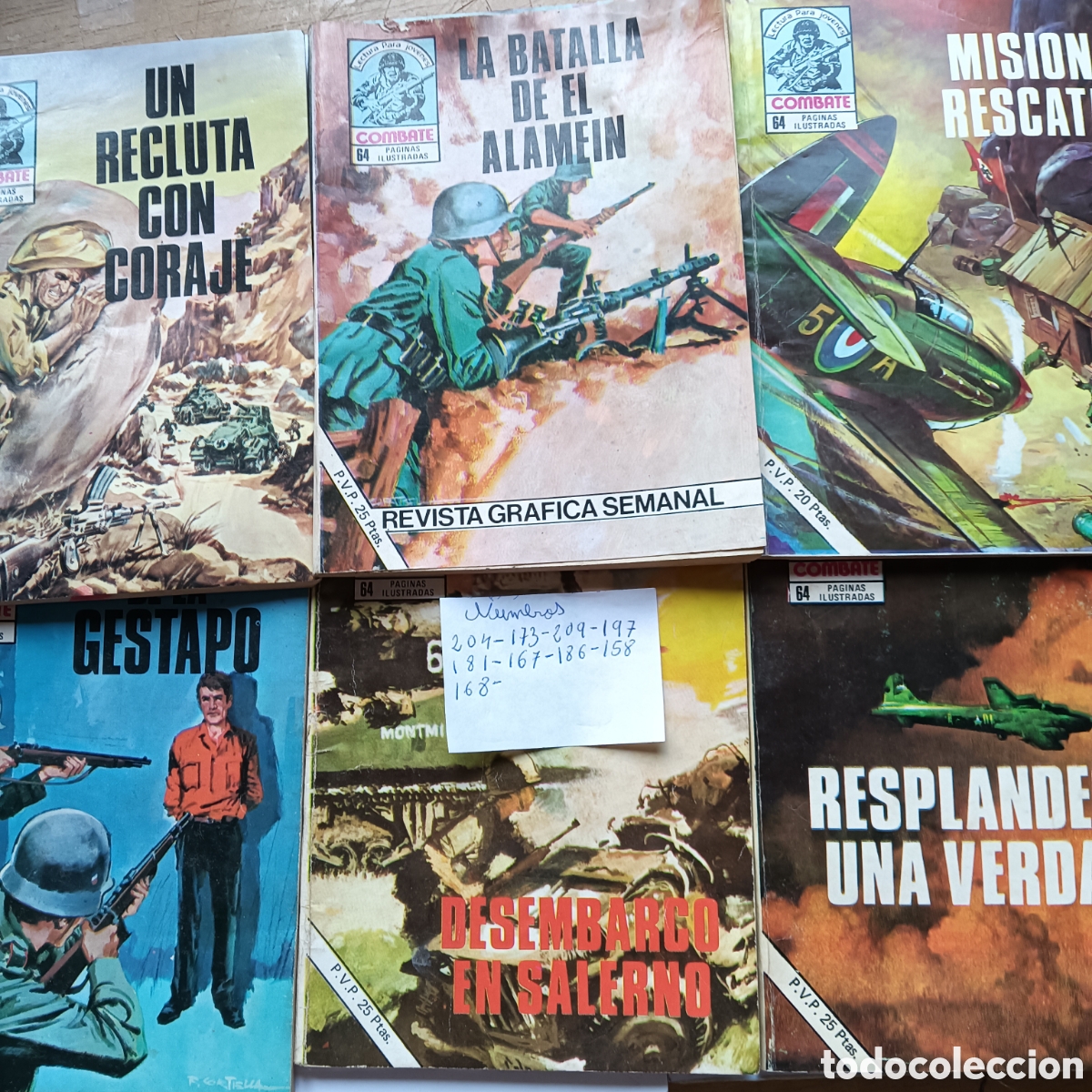 Tebeos: LECTURA PARA JOVENES COMBATE LOTE DE 9 N&Uacute;M