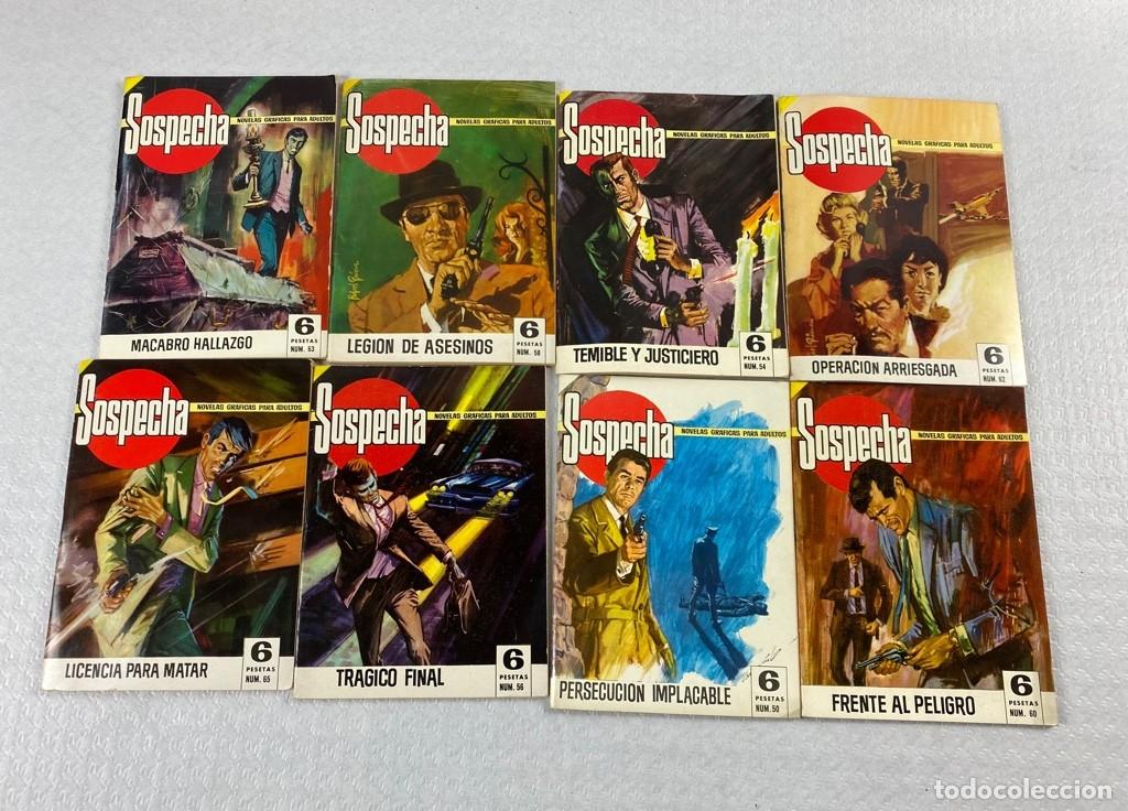 Tebeos: Lote de novela gr&aacute;fica SOSPECHA a&ntilde;os 60 en buen estado