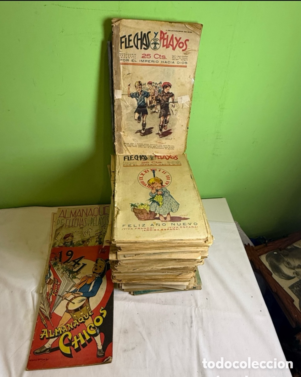 Comics: Tebeos Guerra civil. Flechas y Pelayos.colecci&oacute;n completa de 375 primeros ejemplares a&ntilde;os 1938/1945.