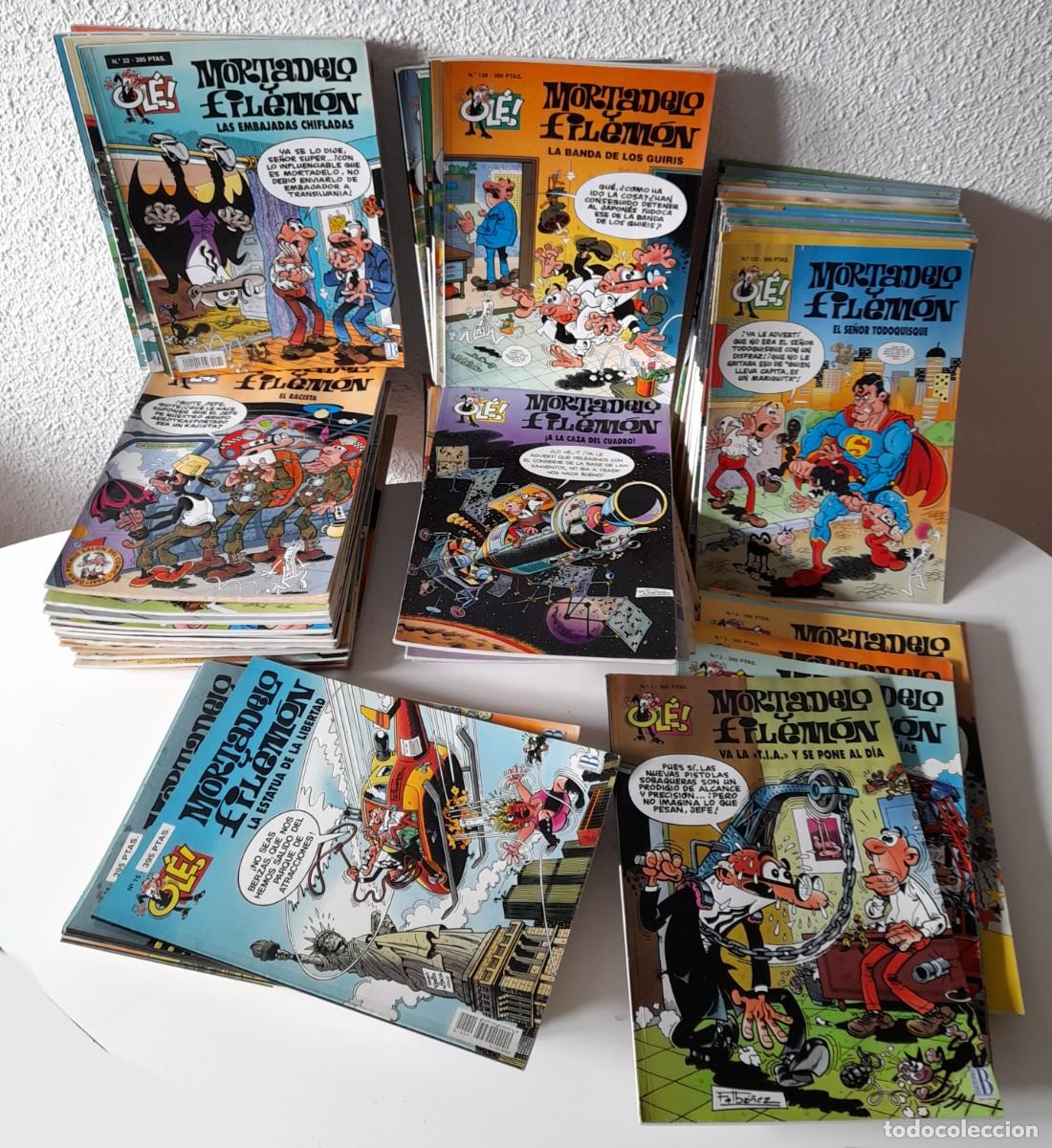 Tebeos: Gran colecci&oacute;n lote 89 n&uacute;meros c&oacute;mic Ol&eacute; Mortadelo Filem&oacute;n relieve gran formato Ediciones B a&ntilde;os 90