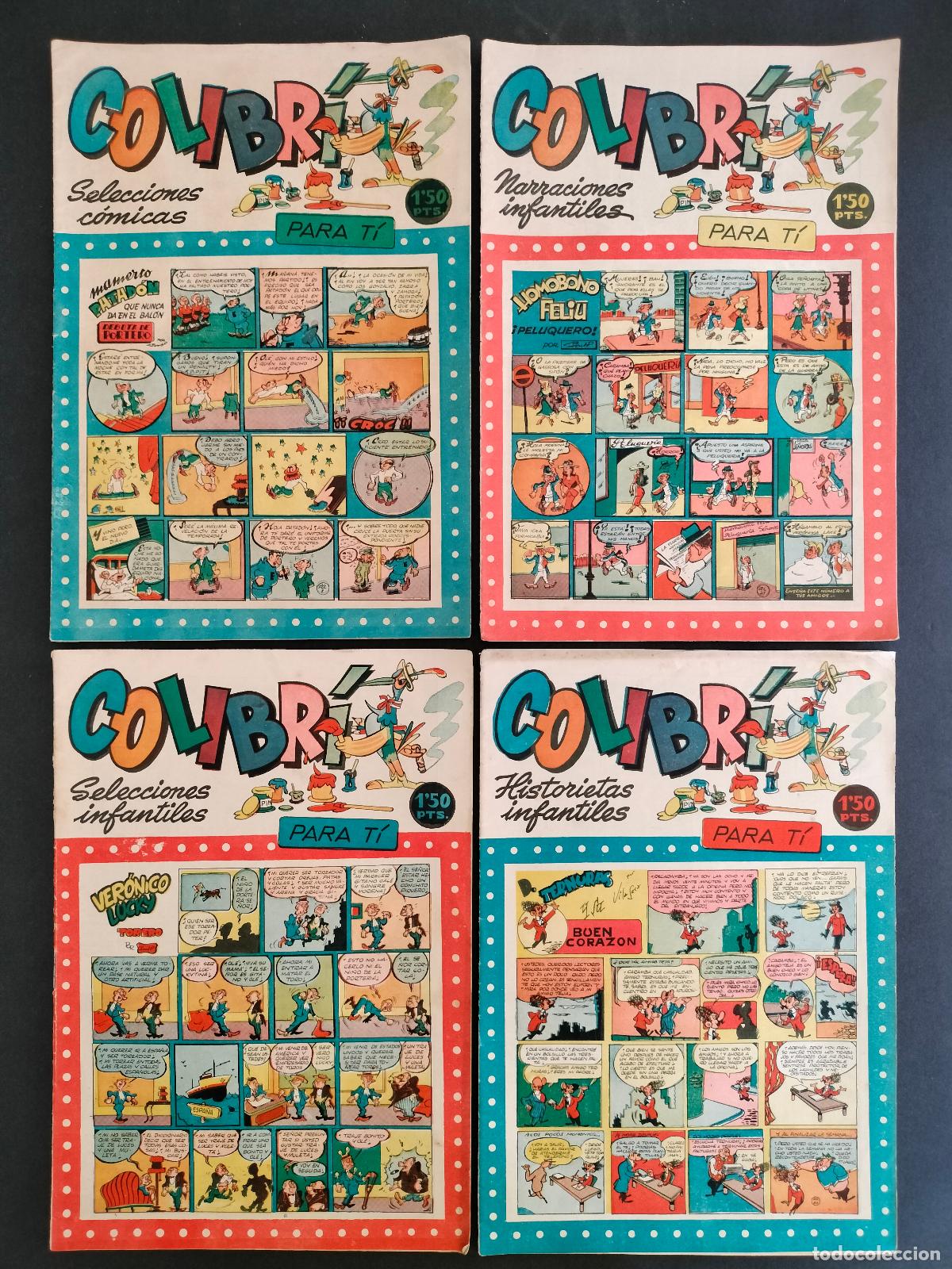 Tebeos: COLIBRI COLECCION COMPLETA 4 Nos. DEL 1 AL 4 ORIGINAL RUIZ ROMERO A&Ntilde;O 1950 MAGNIFICO ESTADO JOYA!!!