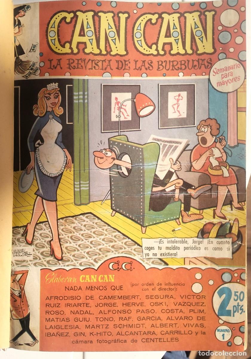Tebeos: CAN CAN. Revista sat&iacute;rica , NUM 1 AL 25. A&Ntilde;O 1958. ENCUADERNADO
