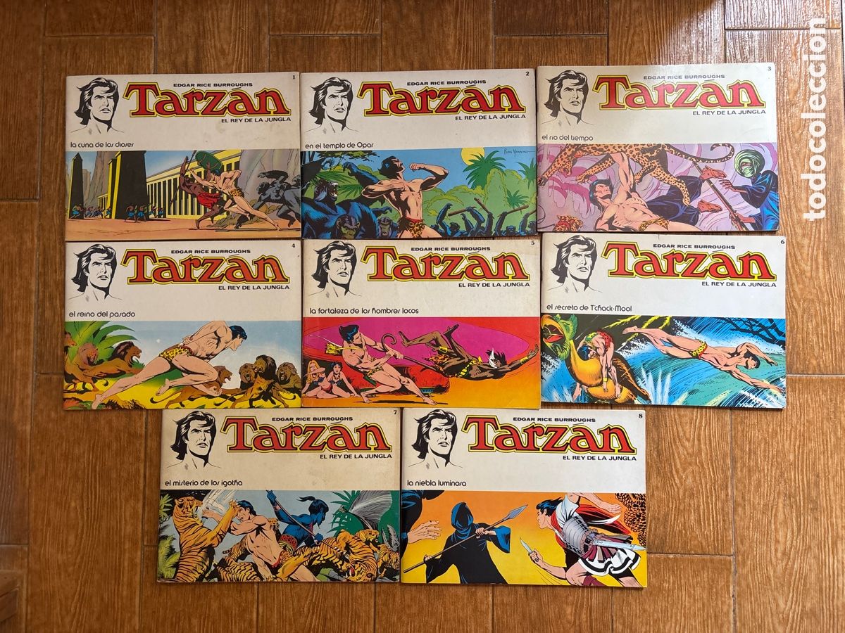 Tebeos: TARZAN POR EDGAR RICE BURROUGHS COLECCION COMPLETA 8 NUMEROS EDITORIAL NOVARO 1977