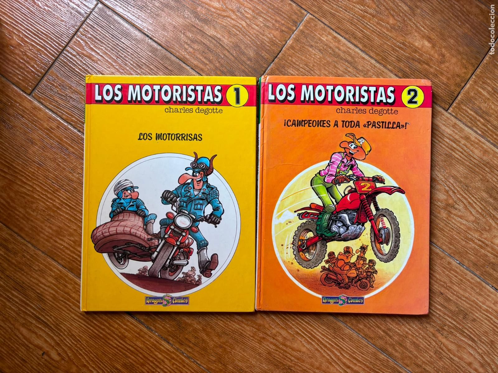 Tebeos: LOS MOTORISTAS CHARLES DEGOTTE COLECCION COMPLETA TOMOS 1 Y 2 DRAGON COMICS 1990 TAPA DURA