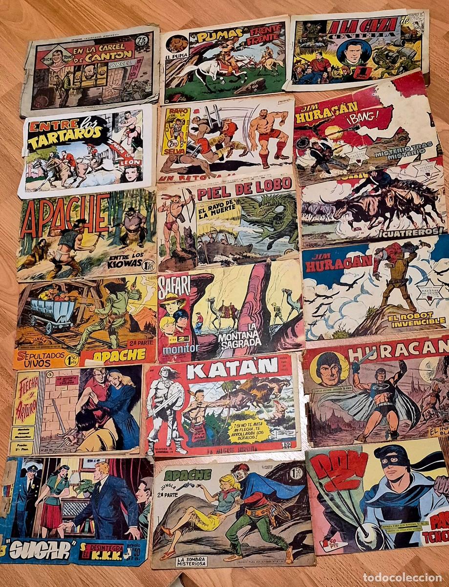Comics: LOTE DE 18 TEBEOS A&Ntilde;OS 50 APAISADOS - KATAN, JIM HURACAN, PUMA, PIEL DE LOBO, APACHE, JUAN CENTELLA