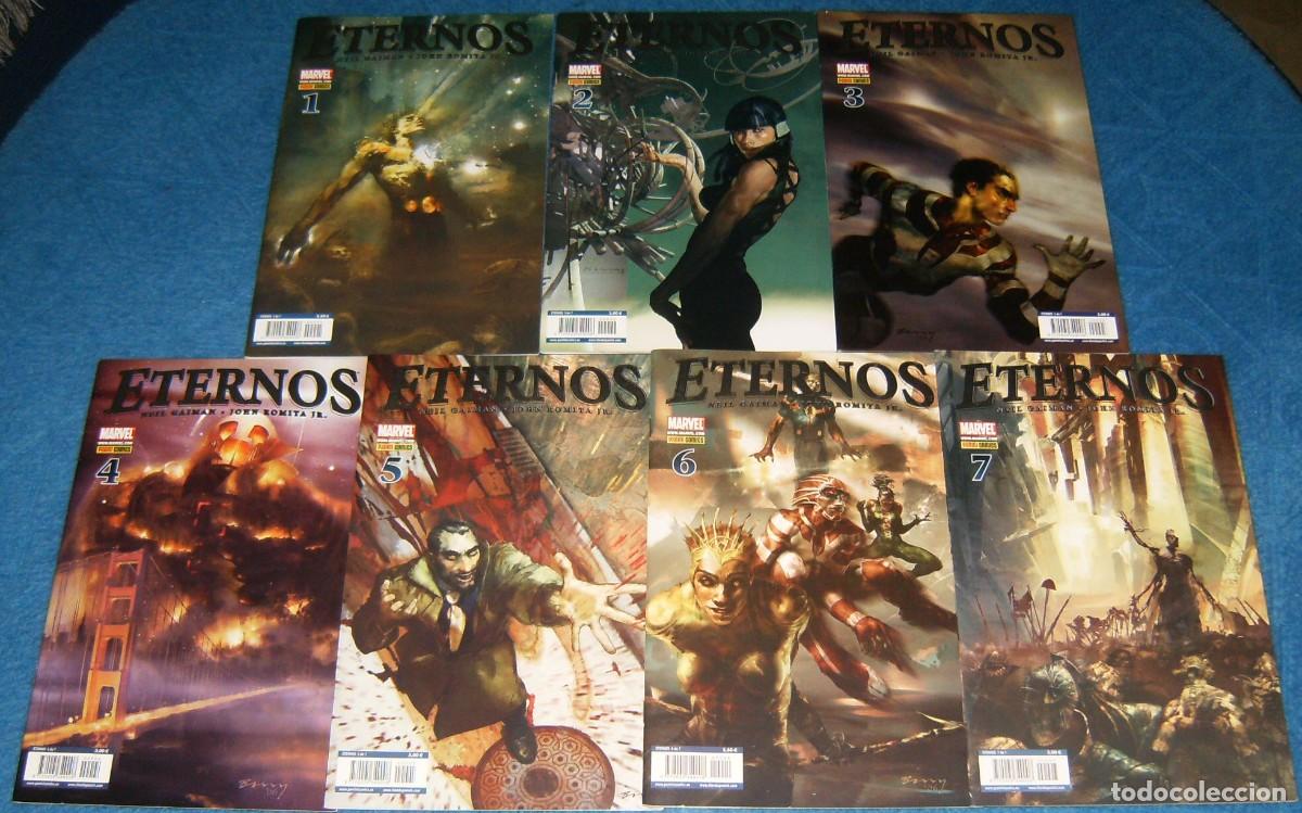 Tebeos: LOS ETERNOS 1 2 3 4 5 6 7 COMPLETA . NEIL GAIMAN JOHN ROMITA . PANINI