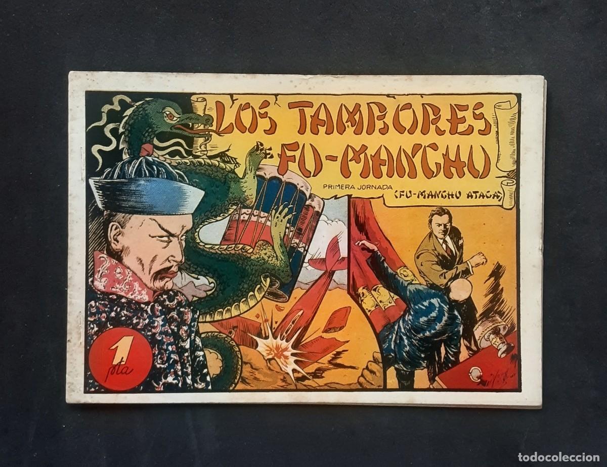 Tebeos: LOS TAMBORES DE FU-MANCHU # EDITORIAL VALENCIANA 1943 # COL COMPLETA 3 NUMEROS/JORNADAS # JOSE GR