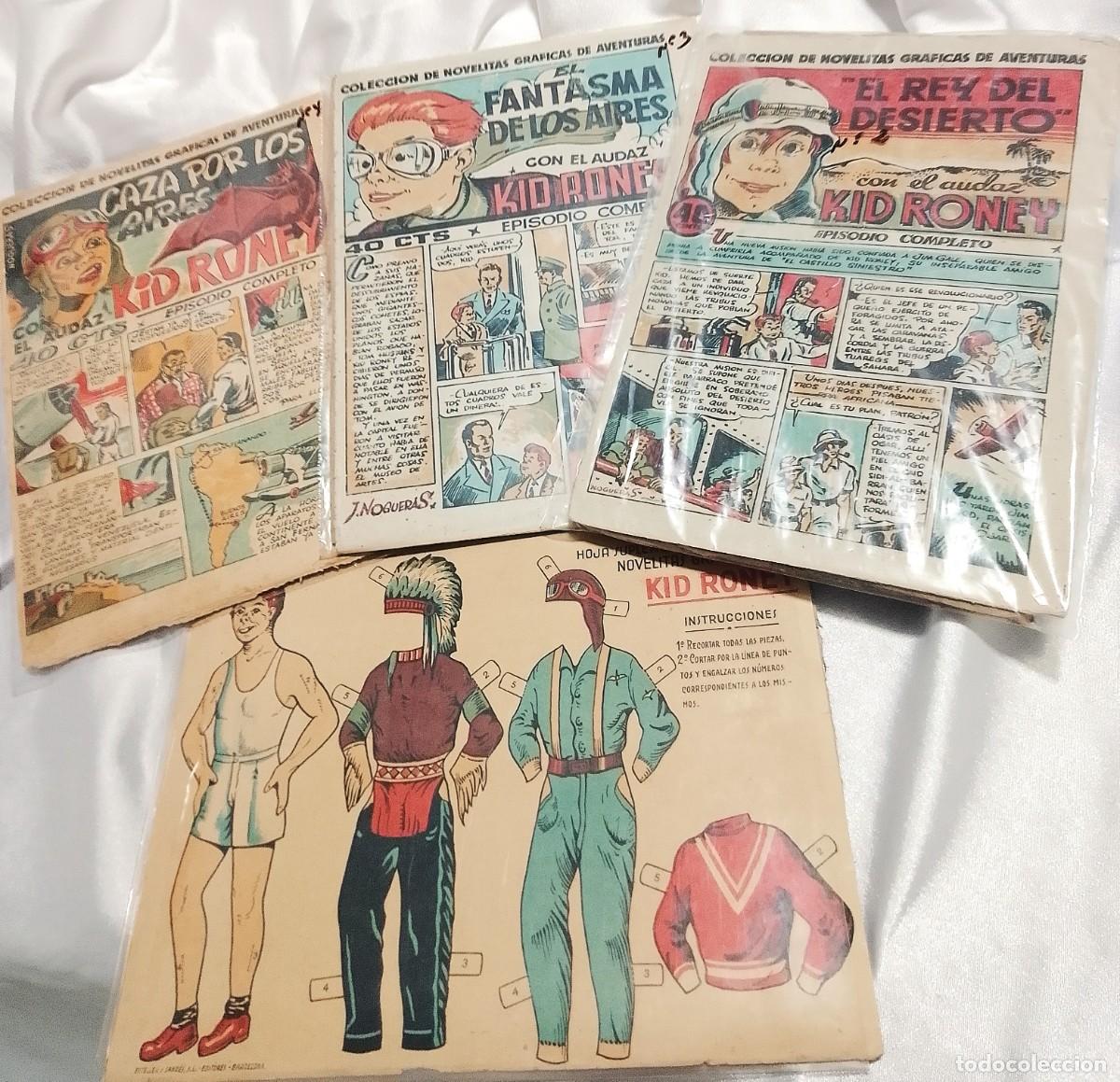 Tebeos: KID RONEY LOTE CON N&ordm; 2-3-4 Y EL RECORTABLE-ORIG.1941-MUY BIEN-LEER DESCRIP GASTOS Y VER FOTOS