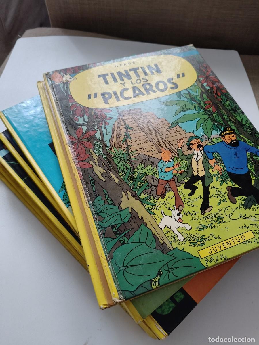 Tebeos: TINTIN. LOTE DE 9 COMICS DE TAPA DURA. EDITORIAL JUVENTUD. TINTIN EN EL CONGO. EL SECRETO DEL UNICOR