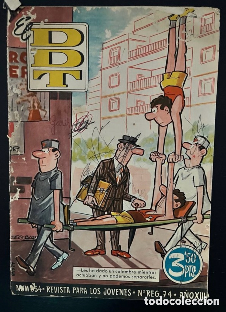 Tebeos: LOTE 5 TEBEOS ANTIGUOS &ndash; PULGARCITO N&ordm; 2002, JAIMITO N&ordm; 558, DDT N&ordm; 634 Y T&Iacute;O VIVO &ndash; BRUGUERA