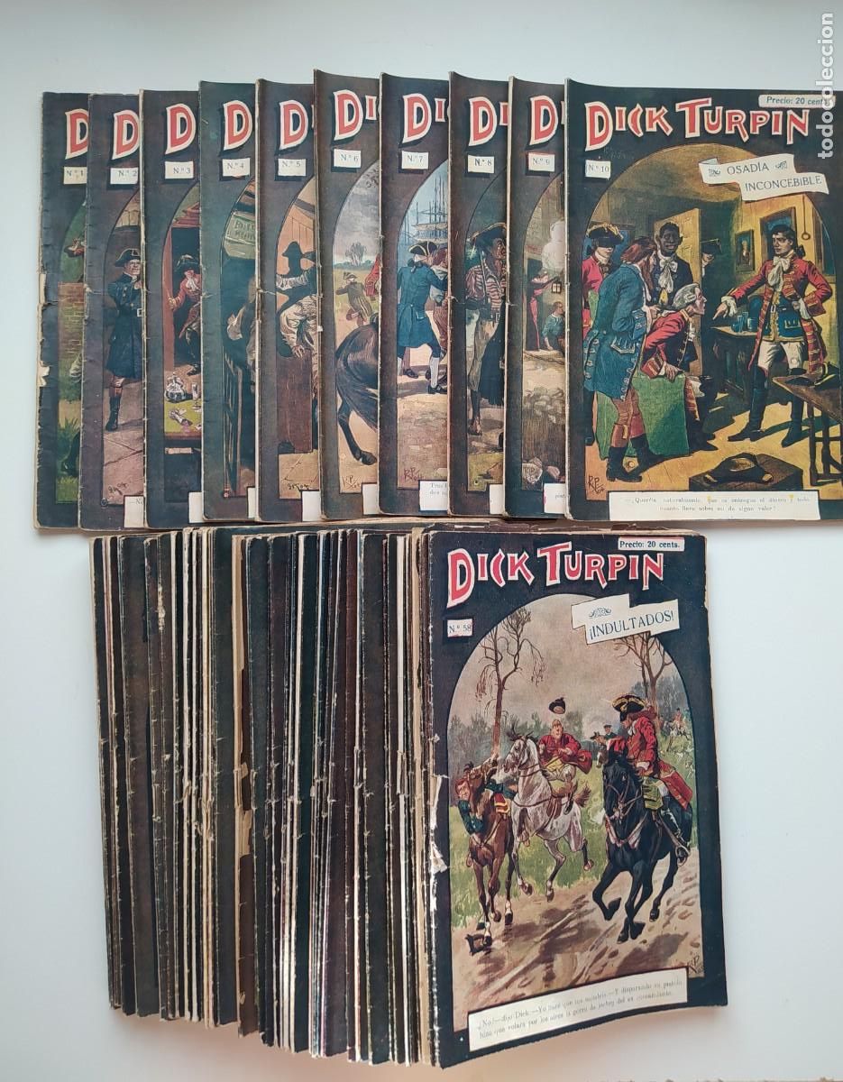 Tebeos: Dick Turpin. Editorial Ram&oacute;n Sopena. Principios del siglo XX. Colecci&oacute;n completa con 58 n&uacute;meros.