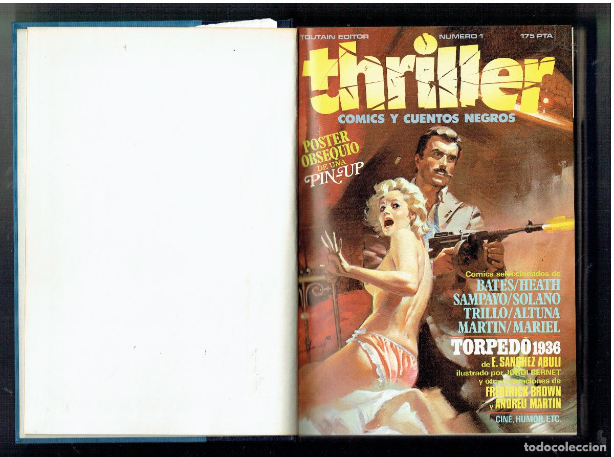 Tebeos: THRILLER. COMICS Y CUENTOS NEGROS. 6 N&Uacute;MEROS &iquest;COMPLETA?. CONTIENE POSTER. TOUTAIN EDITOR.(B/25 RUM)