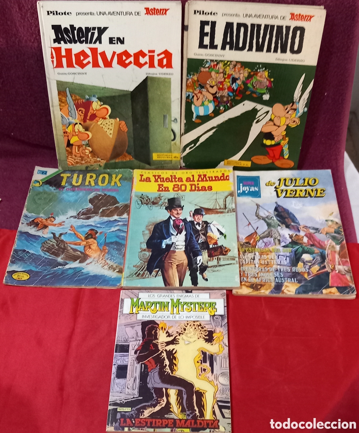 Tebeos: LOTE 7&times;COMICS/ASTERIX+TUROK+LA VUELTA AL MUNDO+SUPER JOYAS JULIO VERNE+MARTIN MISTERE