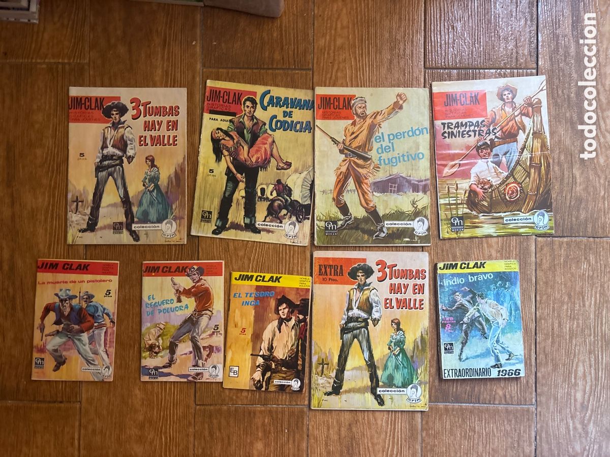 Tebeos: JIM CLAK DEL 1 AL 7 COMPLETA ? MAS DOS ALMANAQUES EXTRAORDINARIOS EDICIONES MORAN 1965