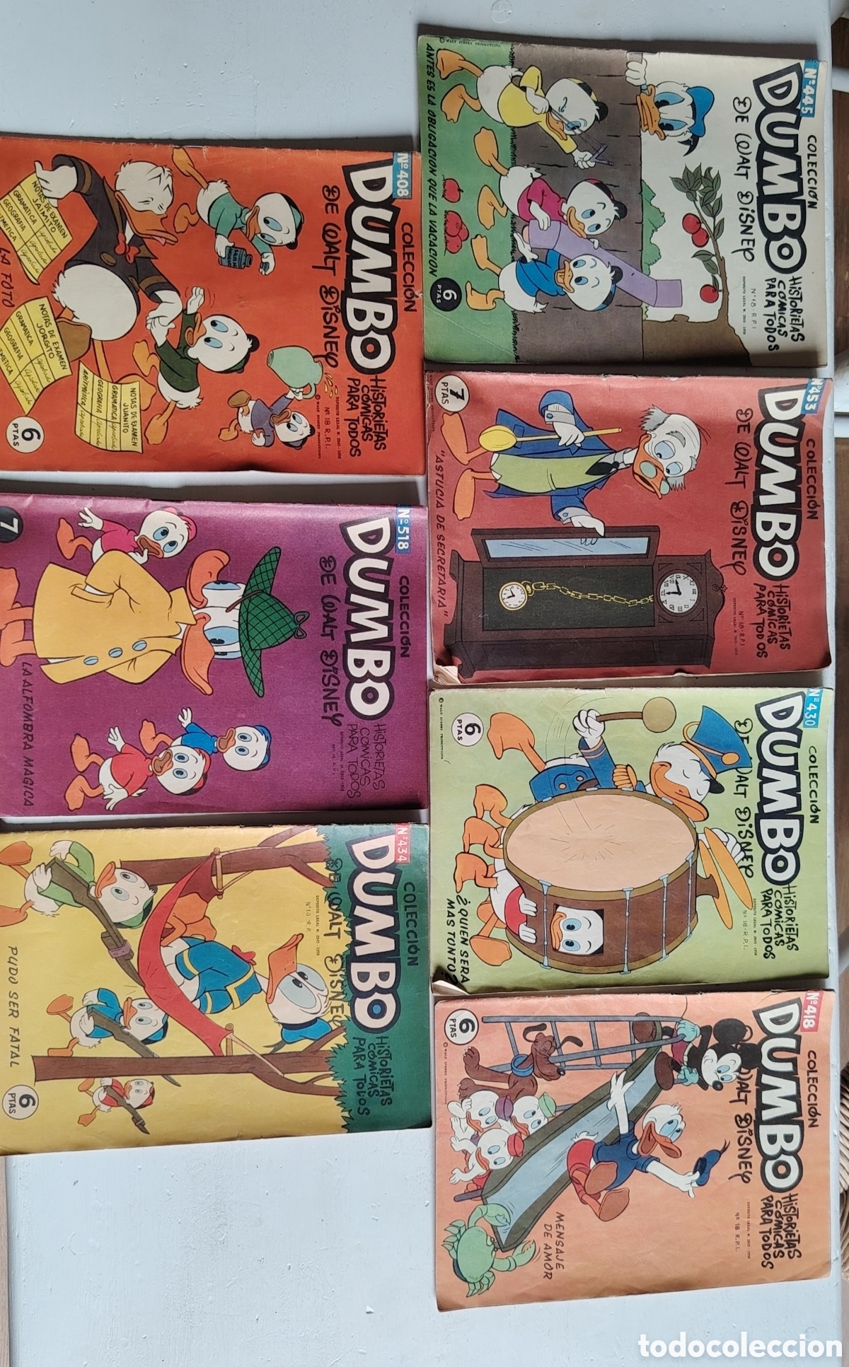 Tebeos: Lote 7 c&oacute;mics antiguos Dumbo Walt Disney (a&ntilde;os 60-70) Colecci&oacute;n Dumbo