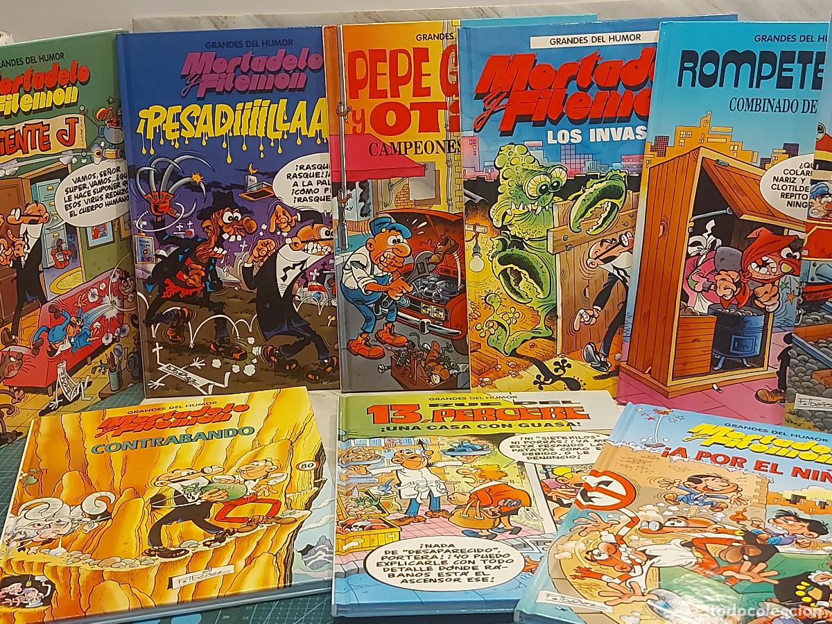 Tebeos: LOTE 9 TOMOS | GRANDES DEL HUMOR | N.&ordm; 1 AL 9 | MORTADELO, PEPE GOTERA, ROMPETECHOS | LEER