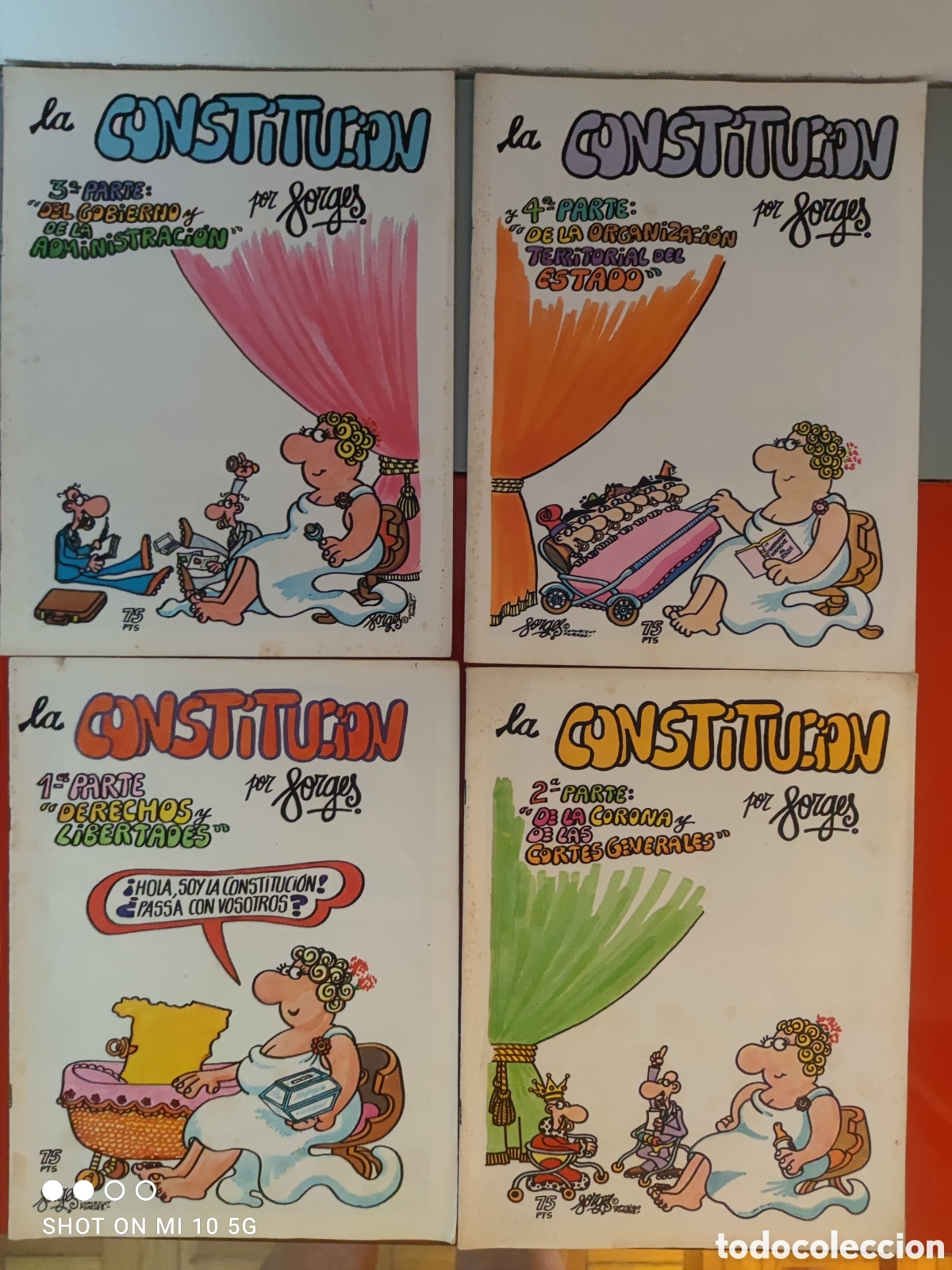Tebeos: La Constituci&oacute;n por Forges (1978)-Primera Edici&oacute;n -Lote completo 4 fasc&iacute;culos