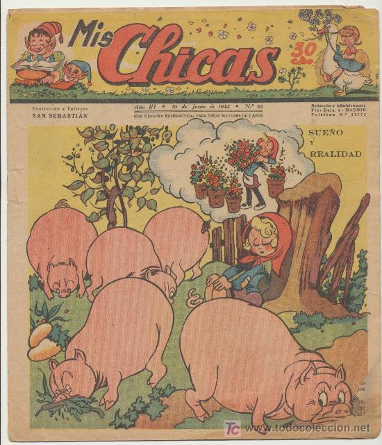 Tebeos: Mis Chicas n&ordm; 91. C.Gil 1941. - Foto 1