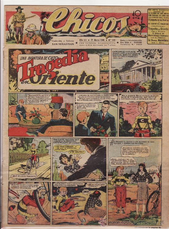 Tebeos: TEBEO CHICOS - 1945 - N&ordm; 345 - Foto 1