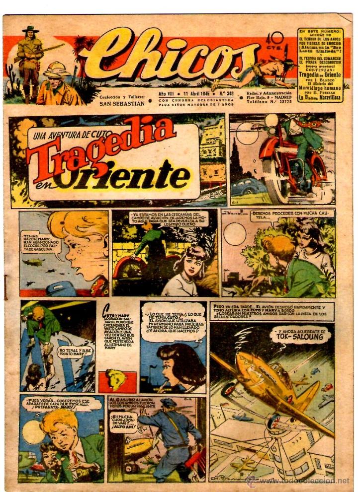 Tebeos: CHICOS N&ordm; 348 11/04/1945 ** CONSUELO GIL - Foto 1