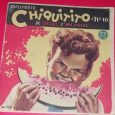 Tebeos: CHIQUITITO SUPLEMENTO DE CHICOS Y MIS CHICAS Nº16 COMPLETO CON RECORTABLE Y CROMOS 1942