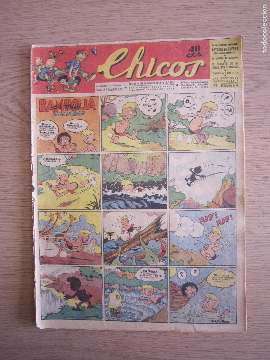 Tebeos: C&Oacute;MIC - CHICOS N&ordm; 281 - 1943 - Foto 1