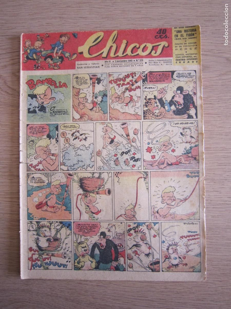 Tebeos: C&Oacute;MIC - CHICOS N&ordm; 274 - 1943 - Foto 1