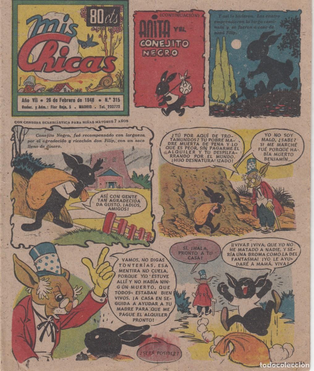 Tebeos: 1948 NUM. 315 MIS CHICAS 80 CTMOS --SOLICITE LOS QUE LE FALTEN DE LOS A&Ntilde;OS 1946 A 1949 --