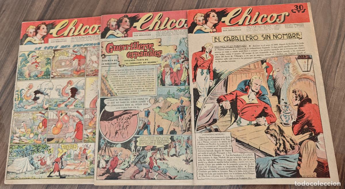 Tebeos: CHICOS n&ordm; 223, 231 y 249 (Consuelo Gil 1942/43) 3 tebeos.